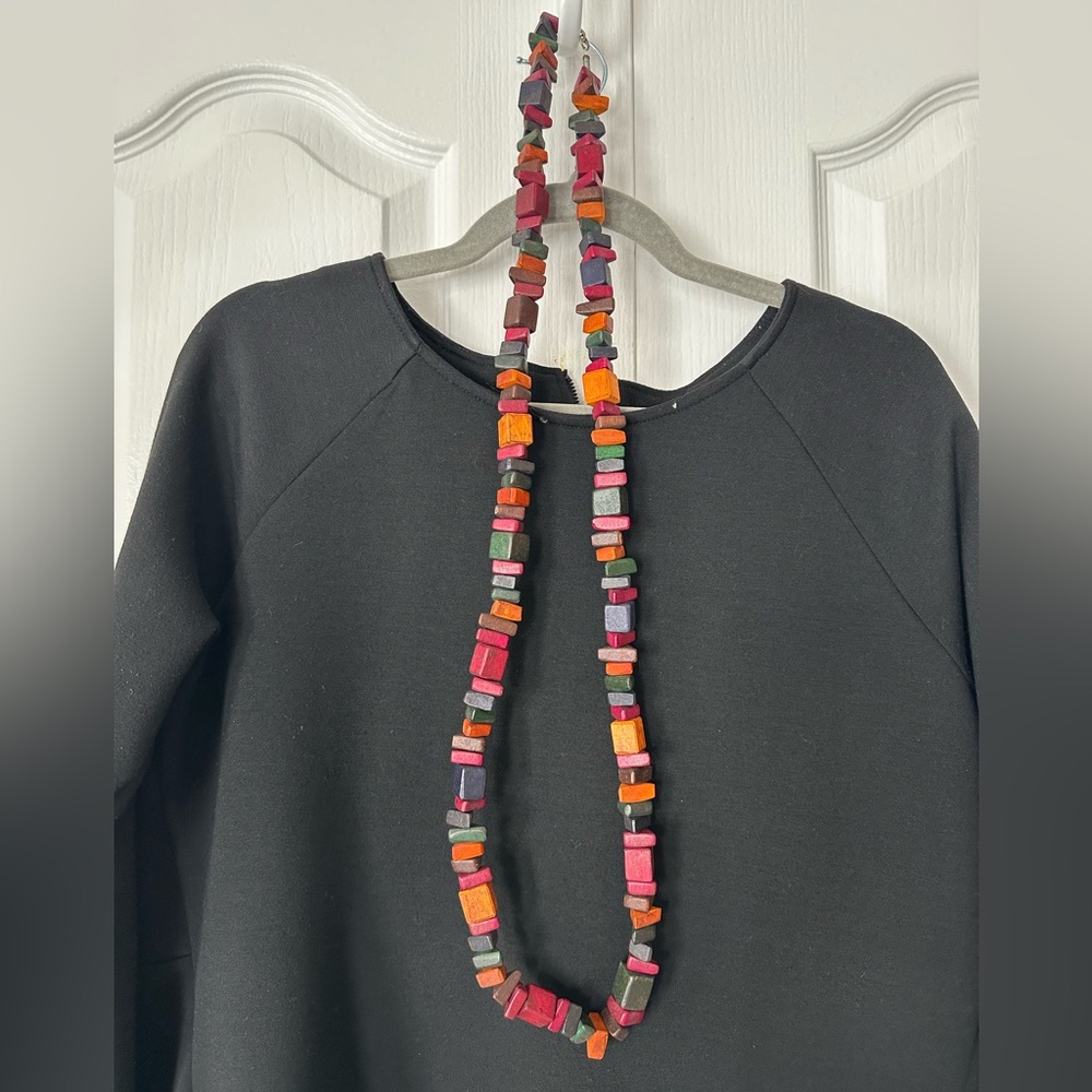 Vintage colourful wood necklace